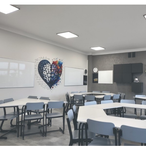 Stolik trapezowy ławka szkolna120x60x60