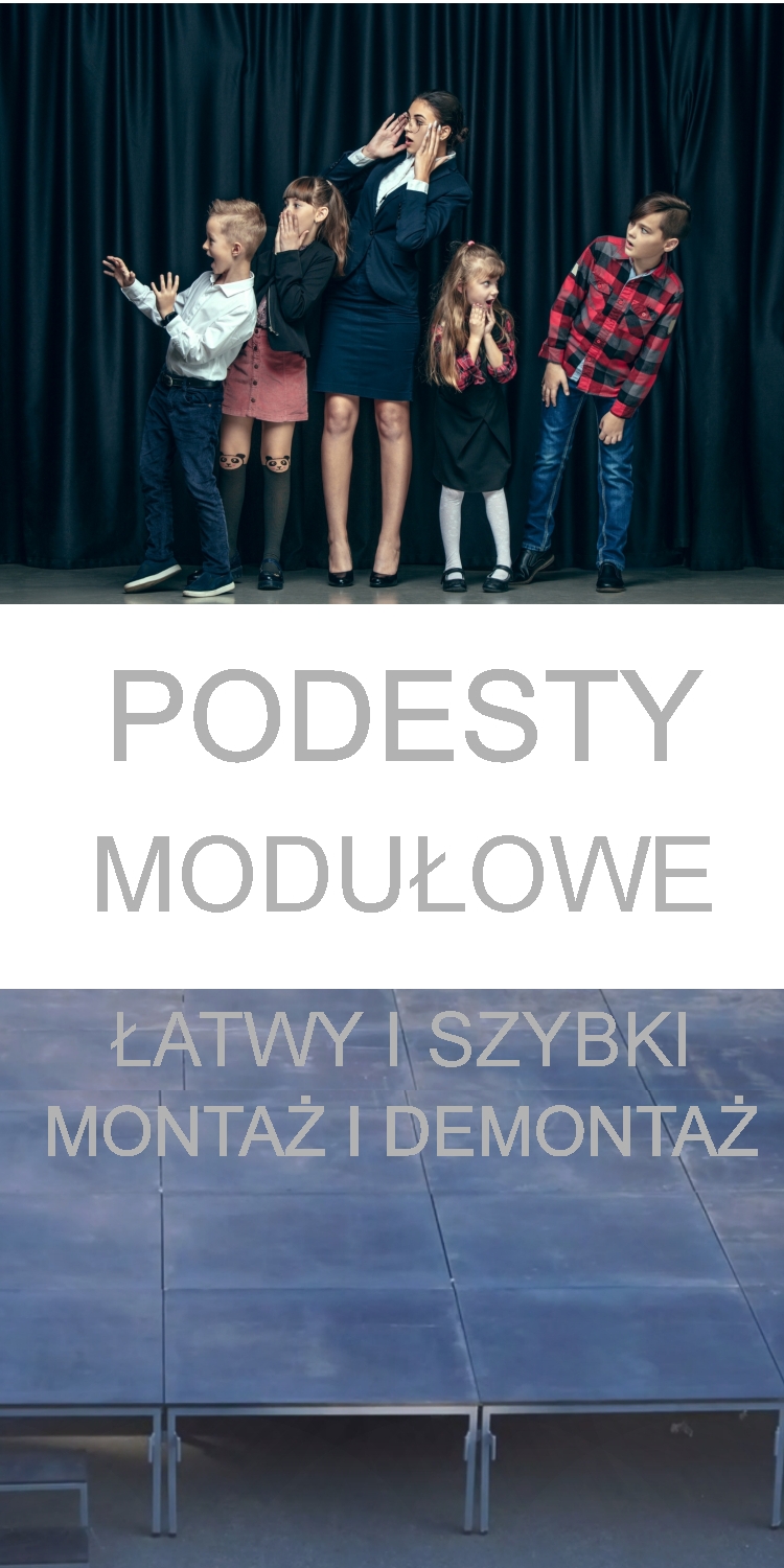 Podesty modułowe sceniczne – szybki montaż bez śrub